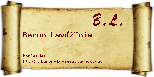 Beron Lavínia névjegykártya